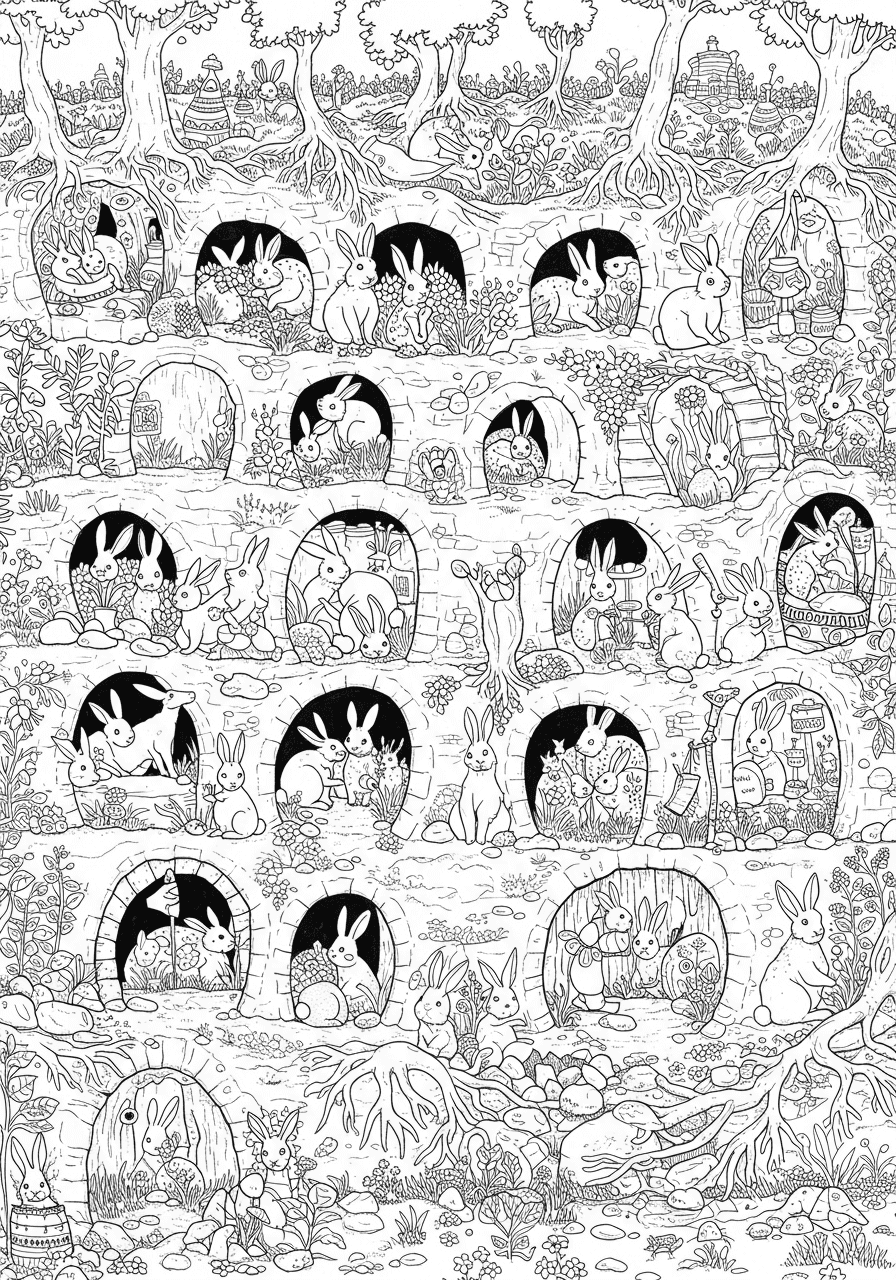Intricate rabbit warren network