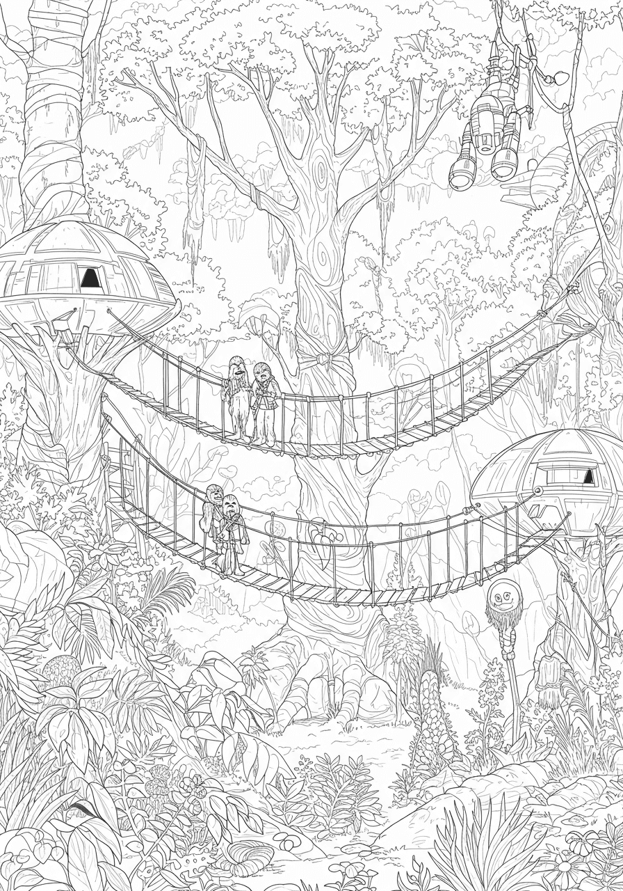 Intricate Wookiee village Kashyyyk