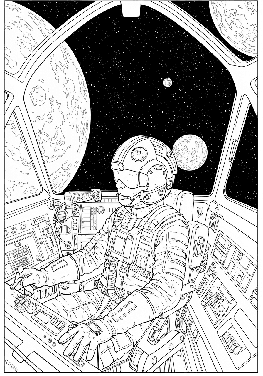 Intricate X-Wing cockpit