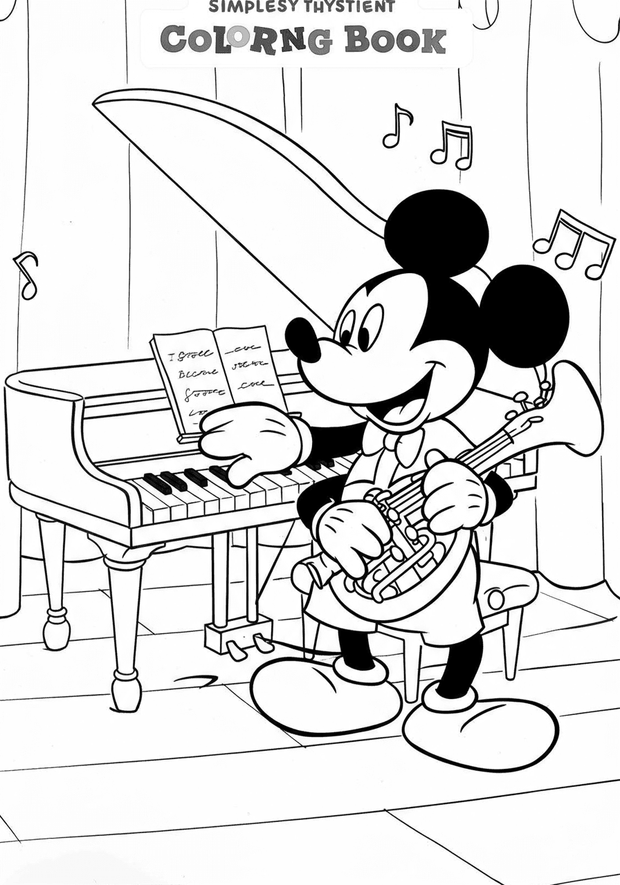 Mickey Mouse playing instrument