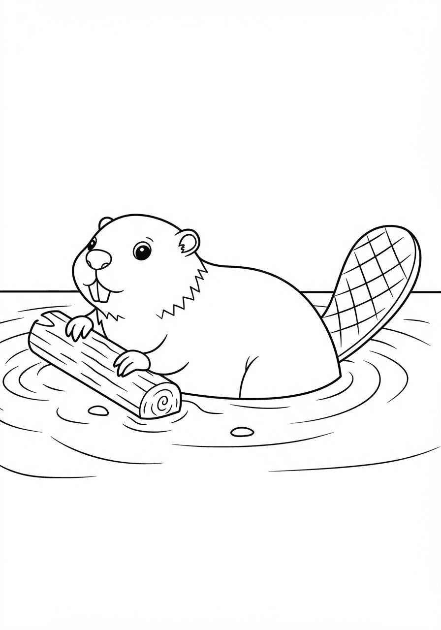 Simple beaver swimming