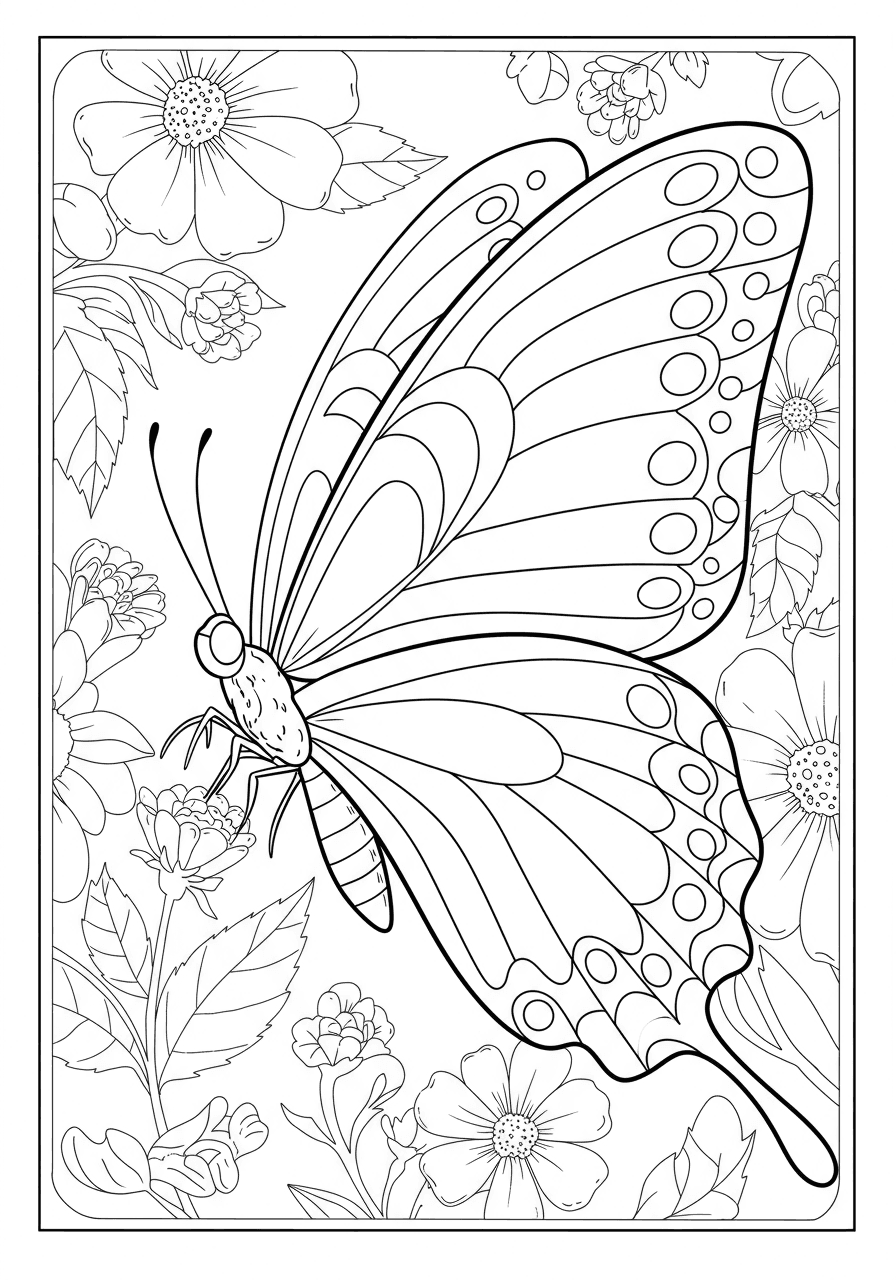 Simple butterfly side view