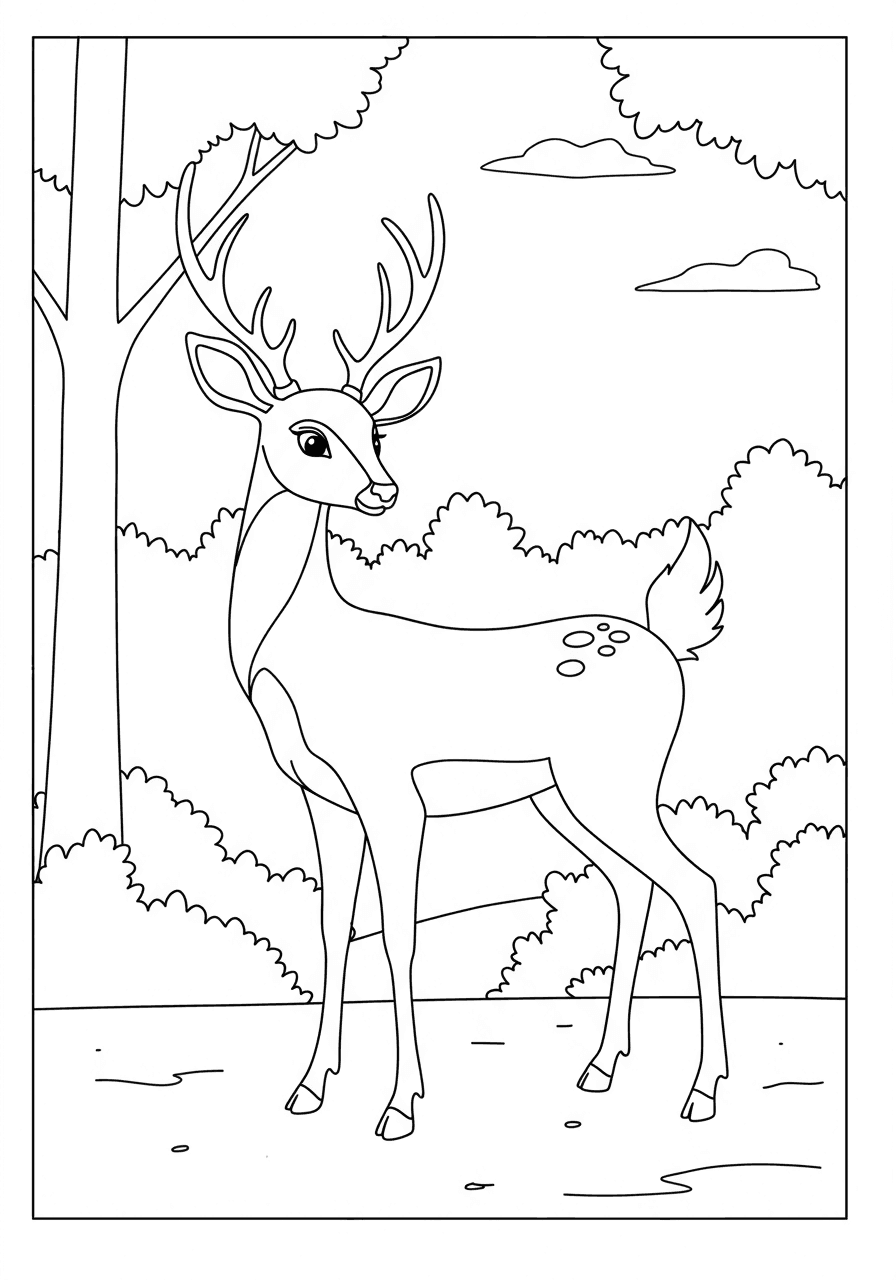 Simple deer standing
