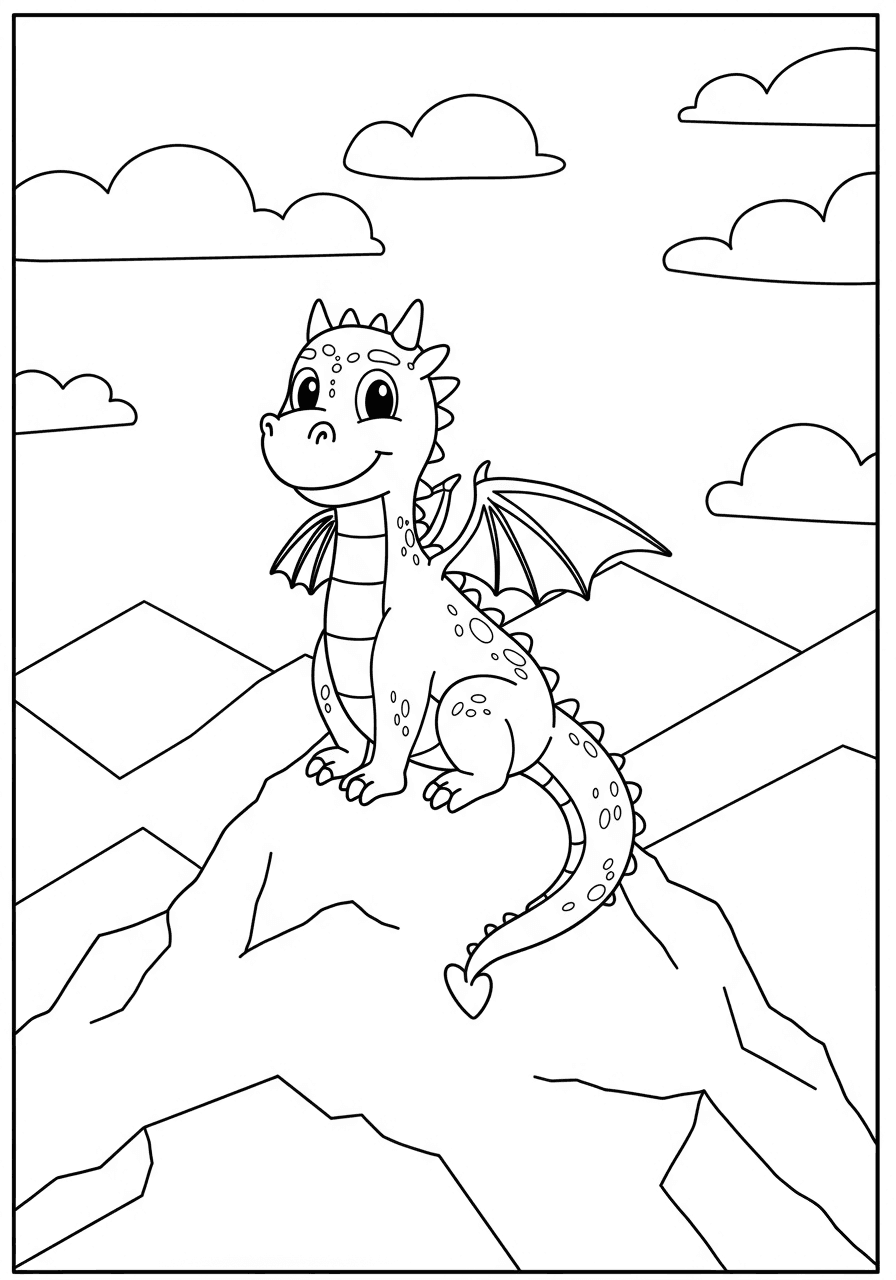 Simple dragon on mountain