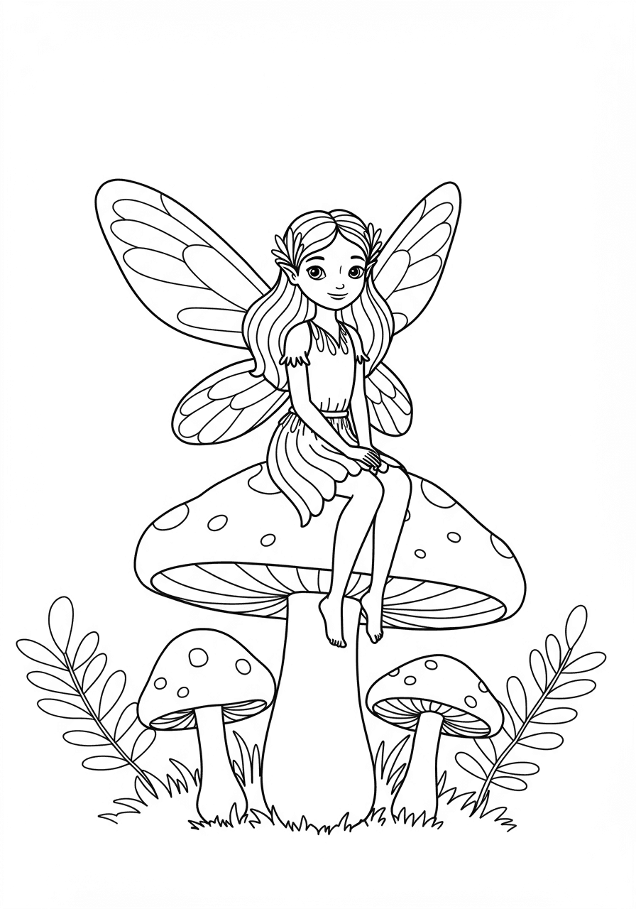 Simple fairy on mushroom