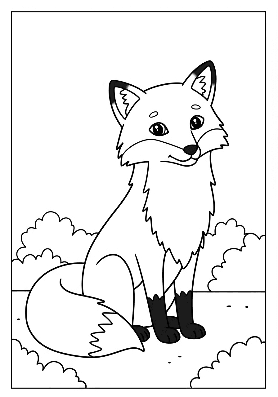 Simple fox sitting