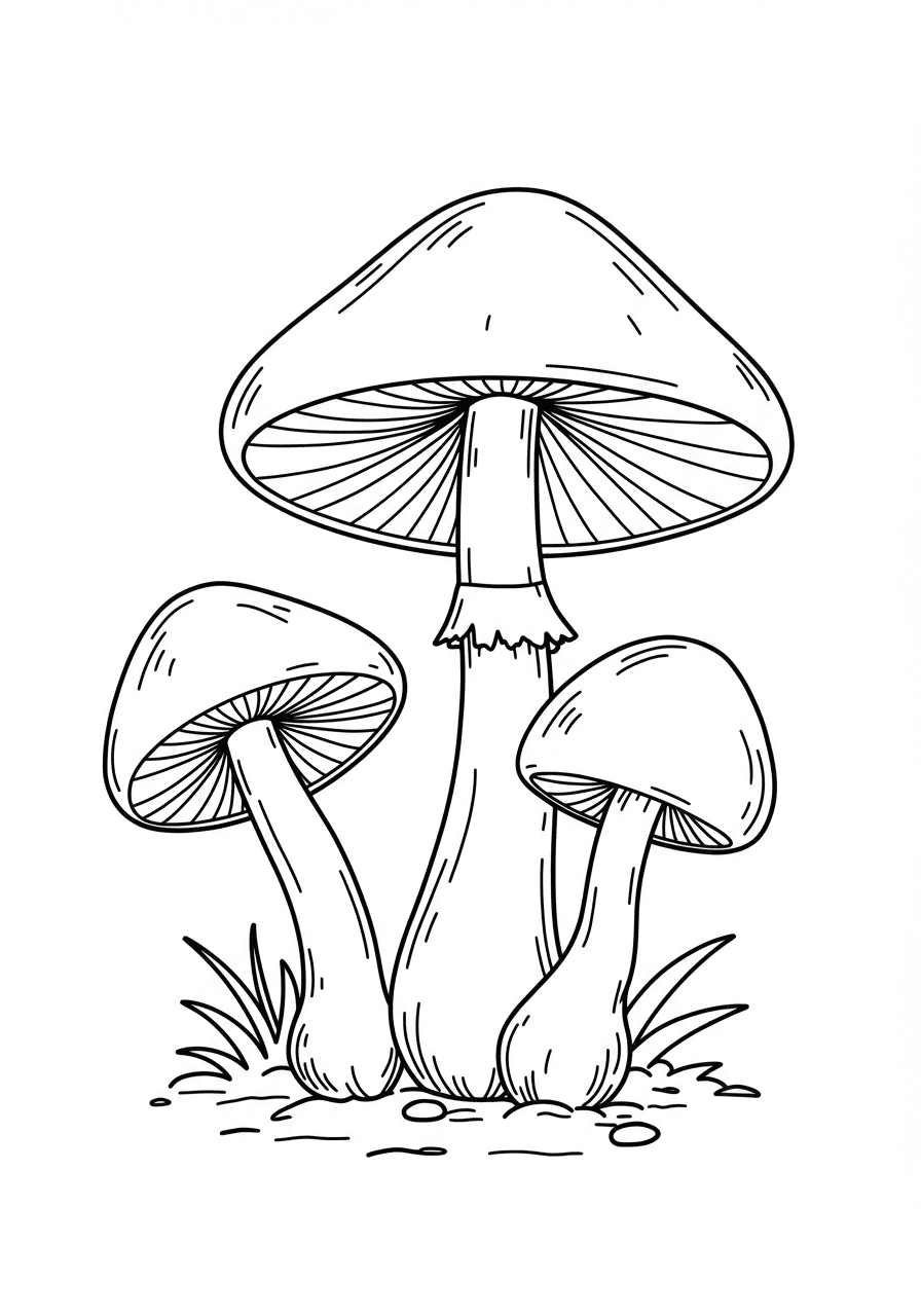 Simple mushroom cluster