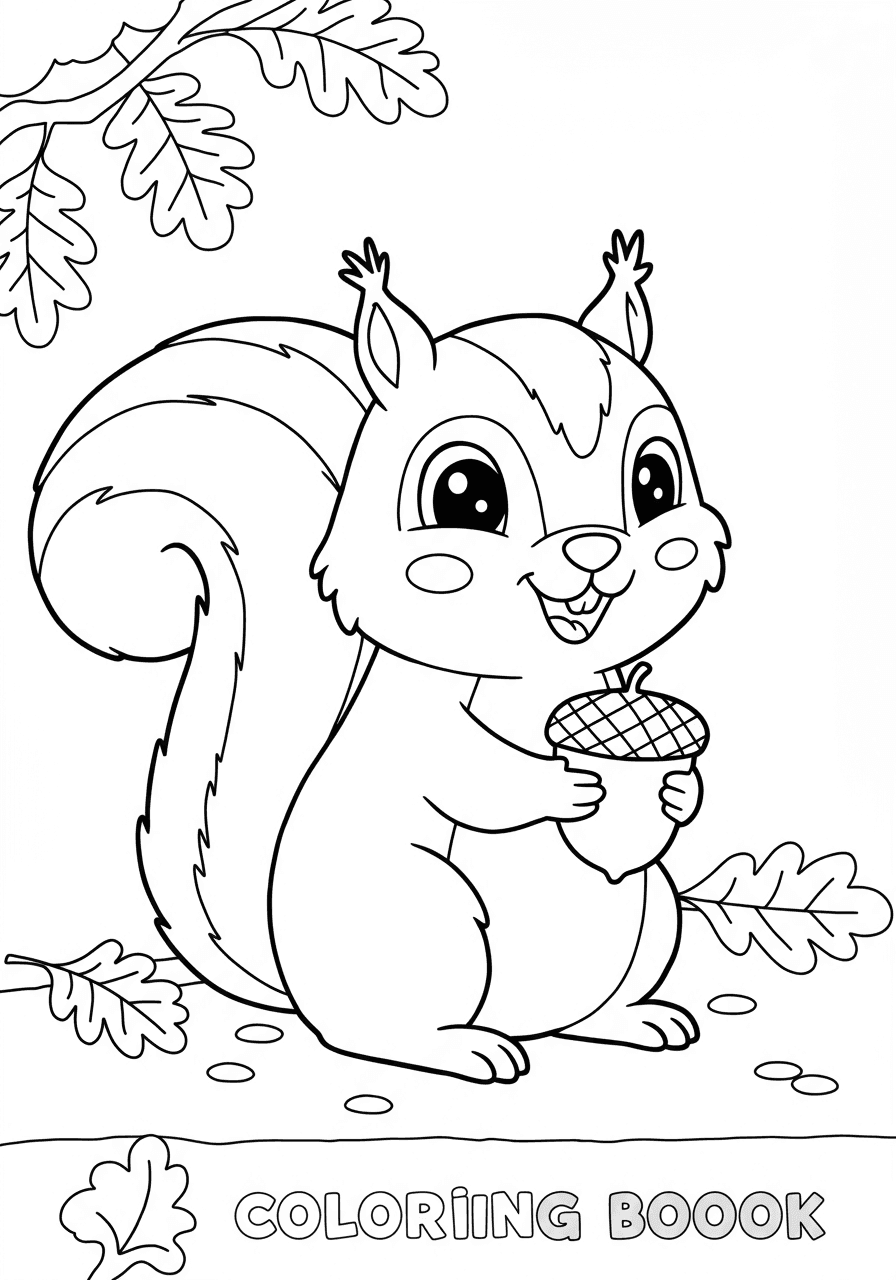 Simple squirrel with acorn