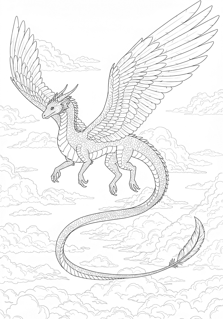 Sky dragon in clouds