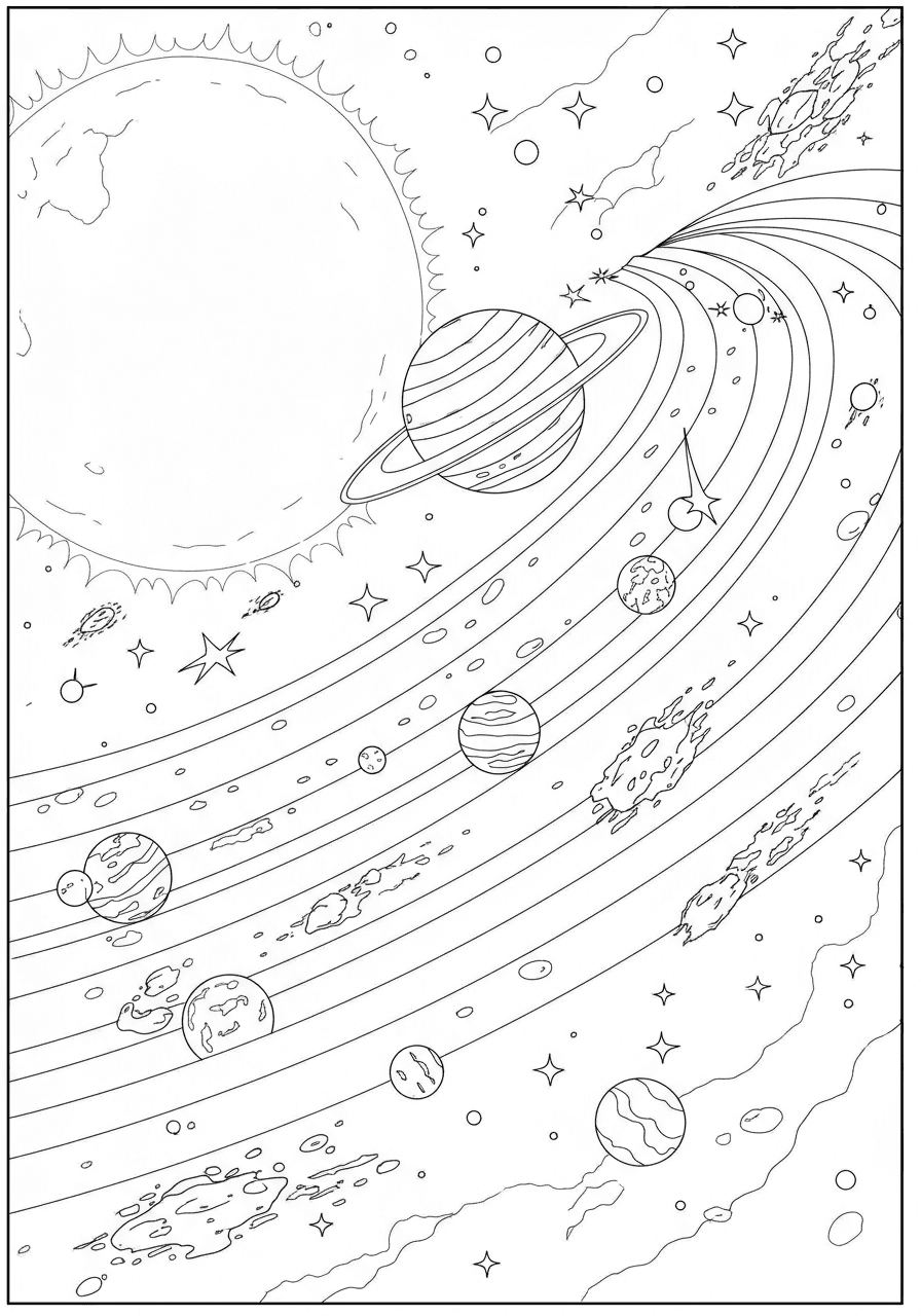 Solar System with planets