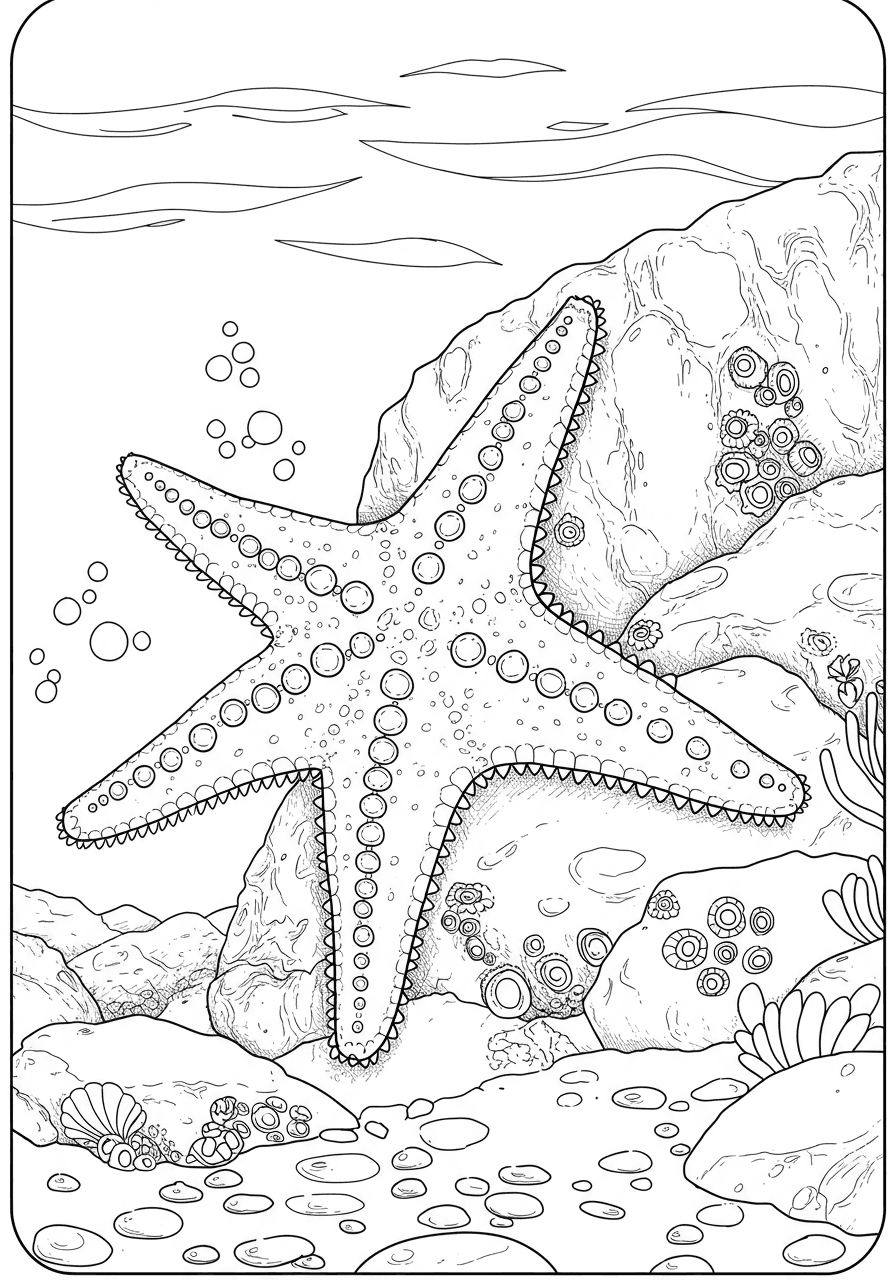 Starfish on ocean rock
