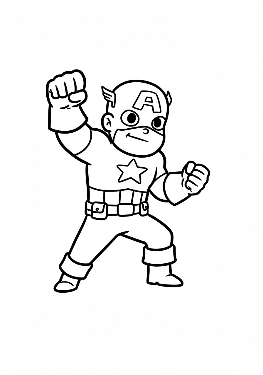 Toddler Captain America punch simple