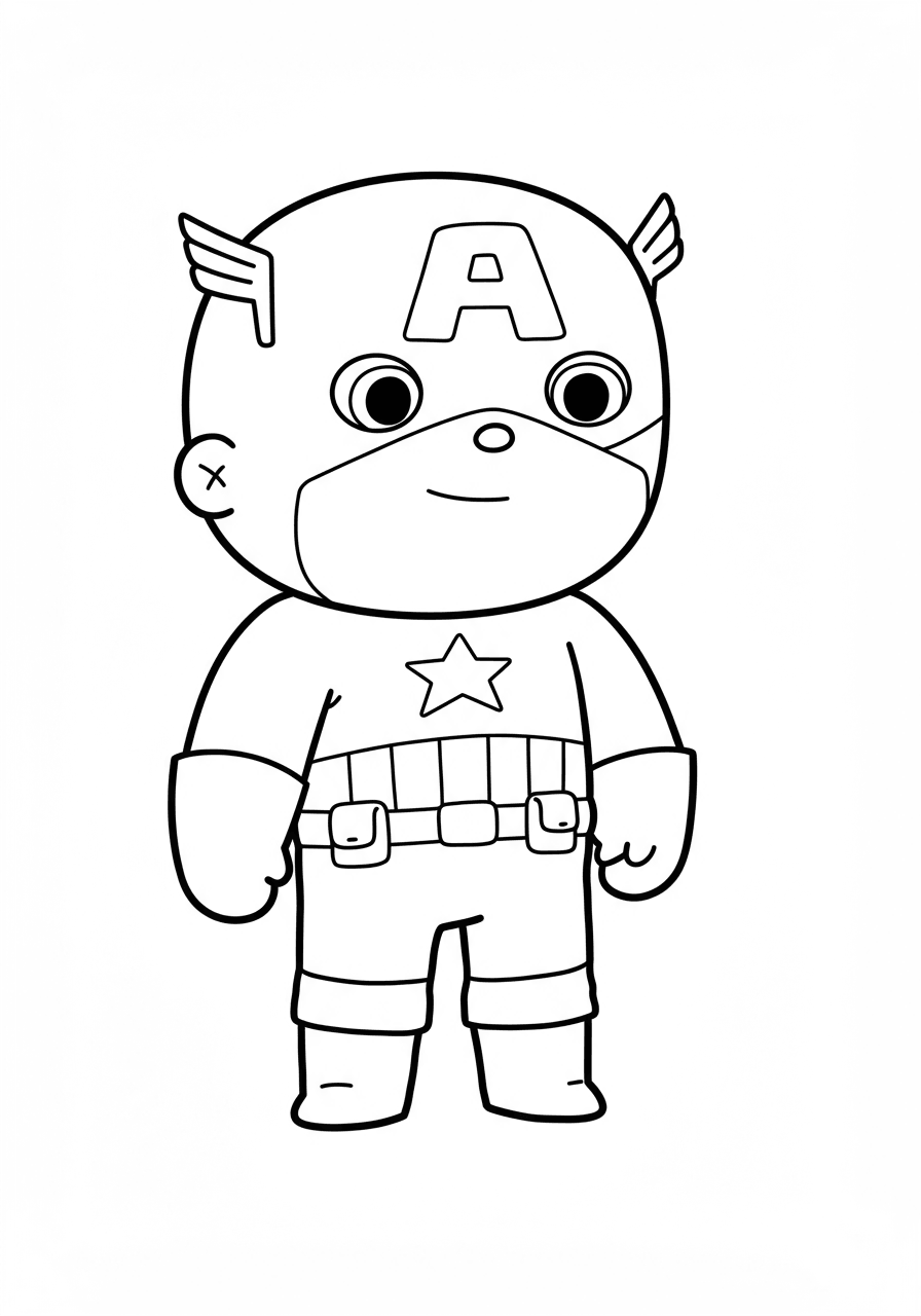 Toddler Captain America standing simple