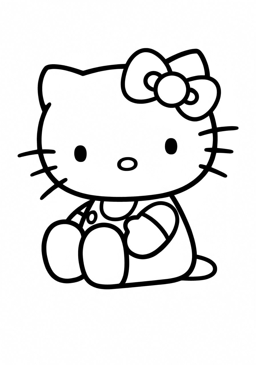 Toddler Hello Kitty sitting simple