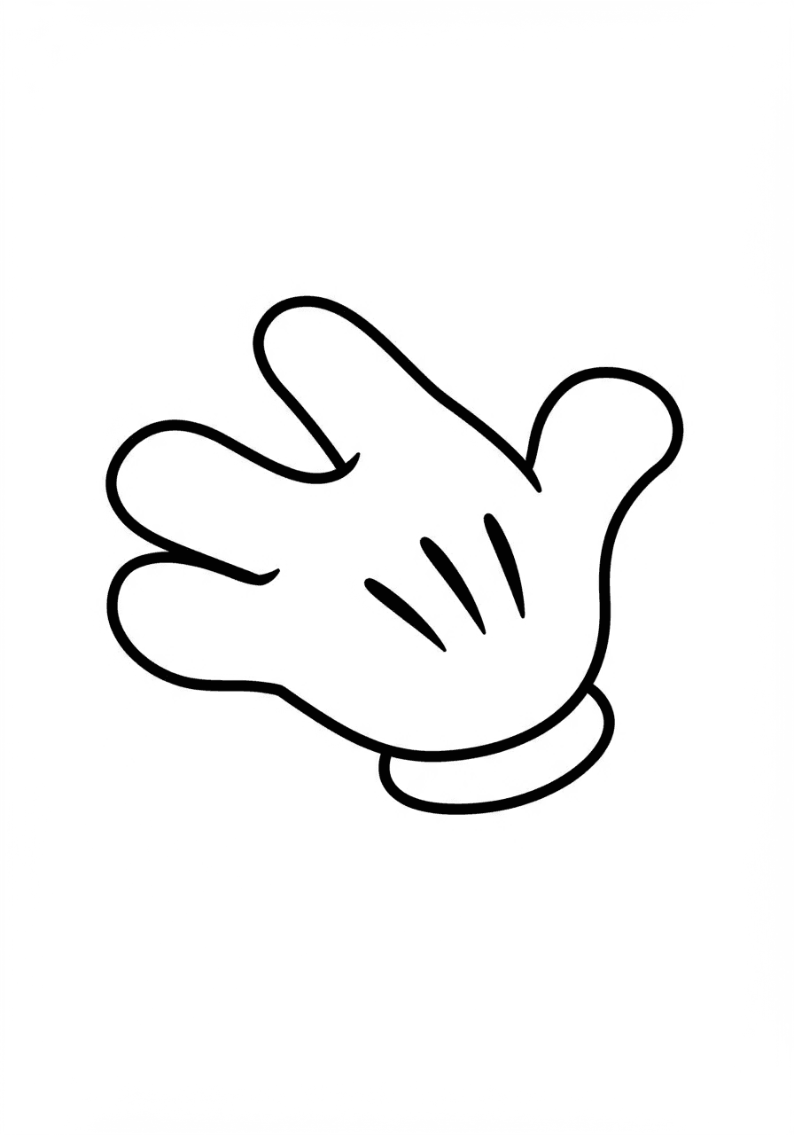 Toddler Mickey Mouse hand simple