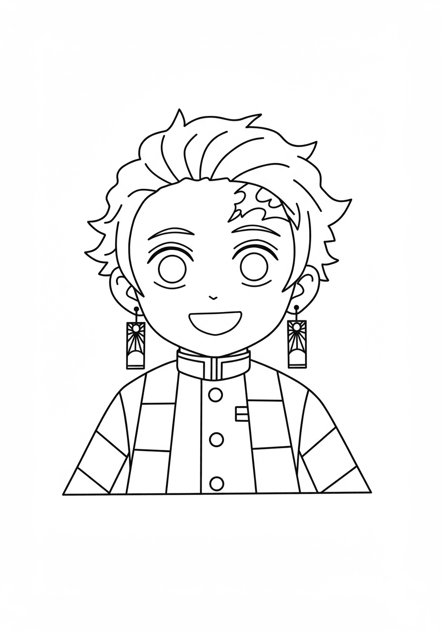 Toddler Tanjiro face simple