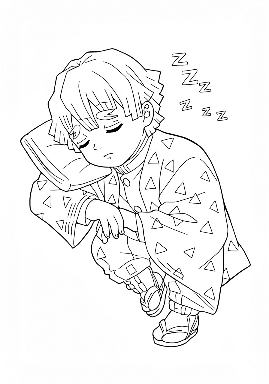 Zenitsu sleeping simple