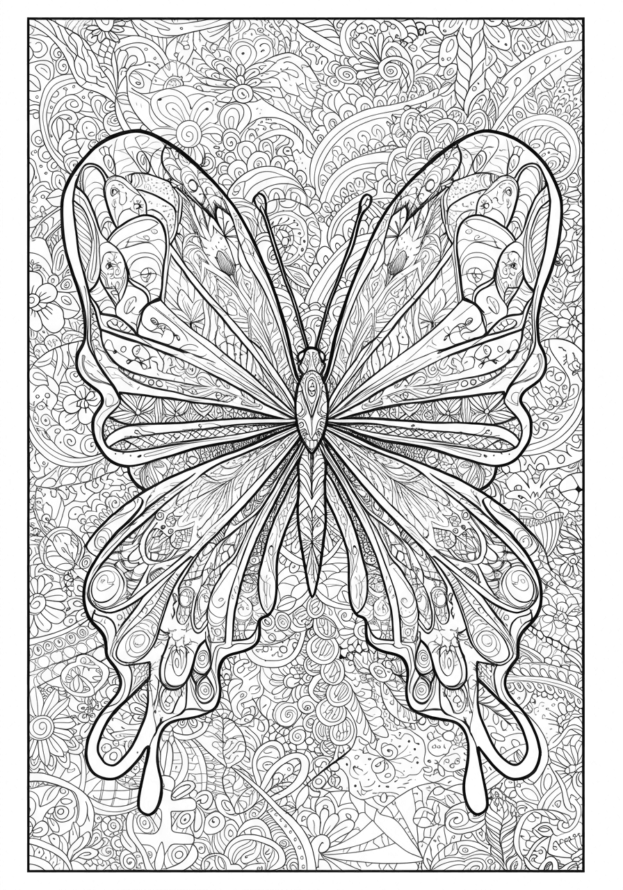 Zentangle butterfly wings