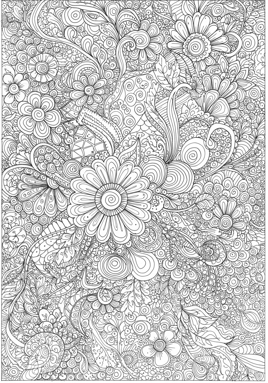 Zentangle floral bloom