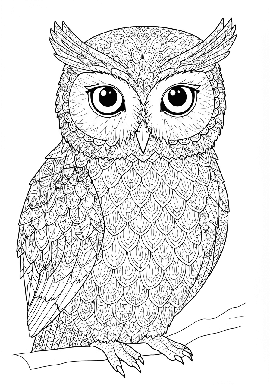 Zentangle owl portrait