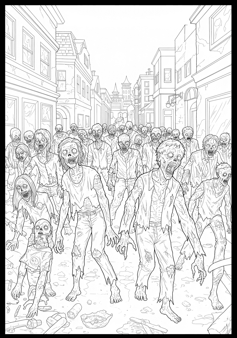 Zombie horde advancing