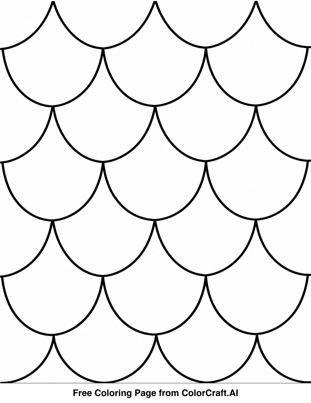 Line drawing of a dragon with large, patterned scales, waiting to be colored.