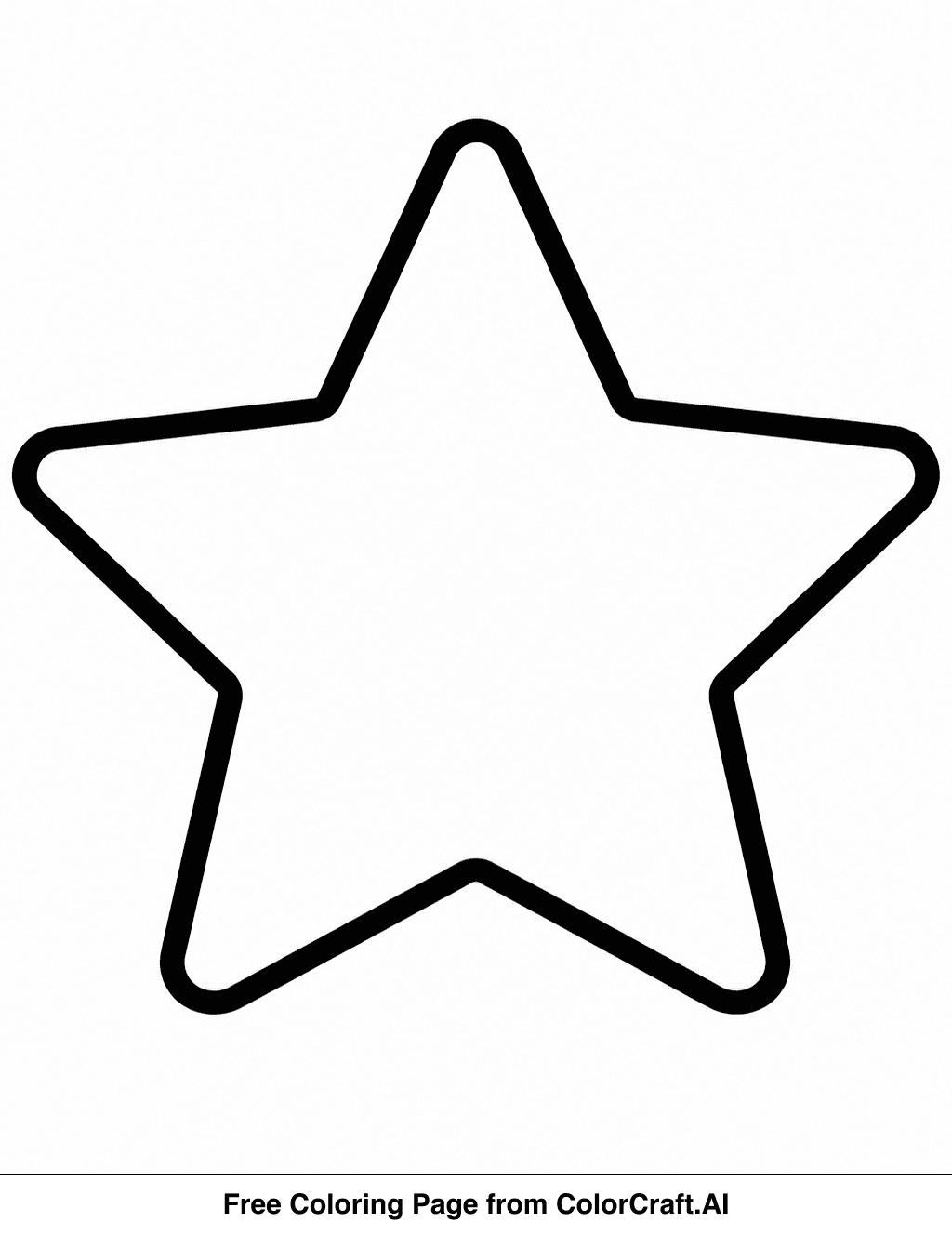 Simple line drawing of a smiling star with radiating lines, ready for coloring.