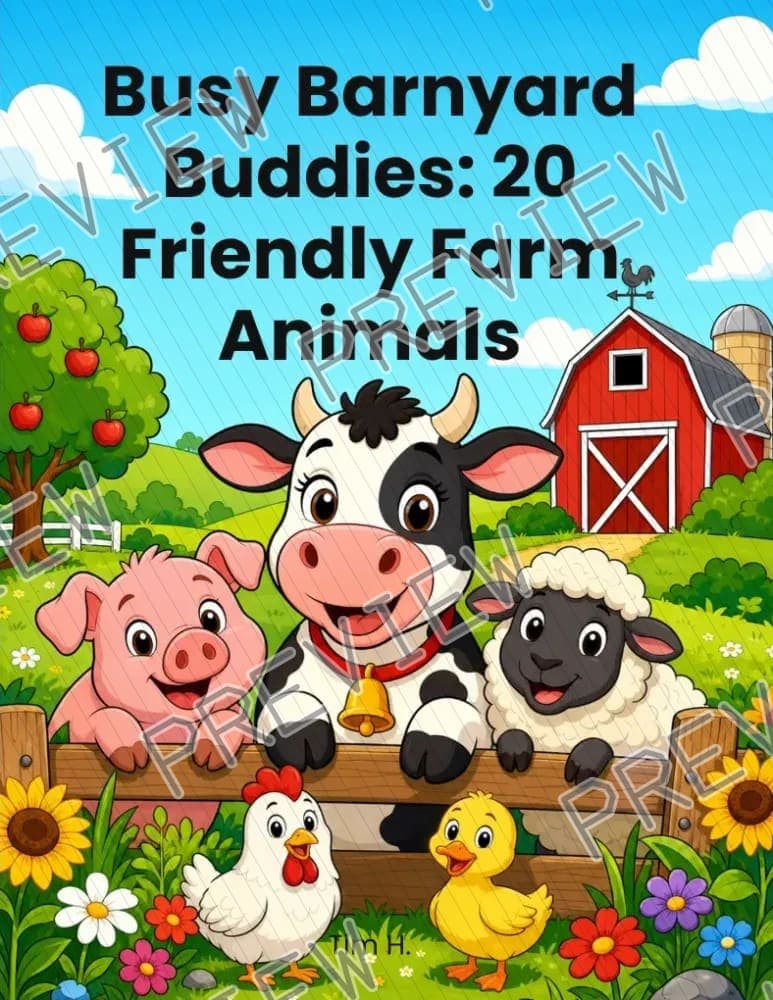 Cover of Busy Barnyard Buddies: 20 Friendly Farm Animals
